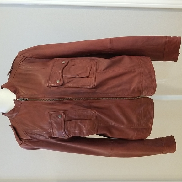 Hinge Whiskey Brown Leather Jacket - Picture 2 of 7